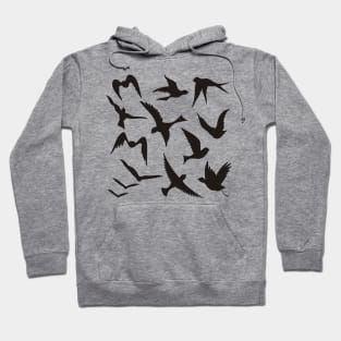 Flying Birds Black Silhouettes Hoodie